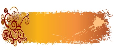 grungy colored banner with swirls and blotsのイラスト素材