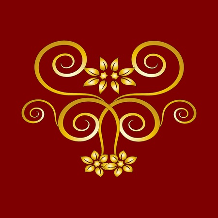 gold vintage floral decorations for design - vectorのイラスト素材