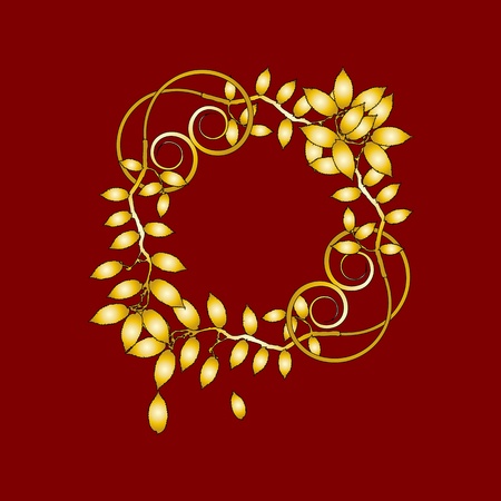 gold vintage floral decorations for design - vectorのイラスト素材