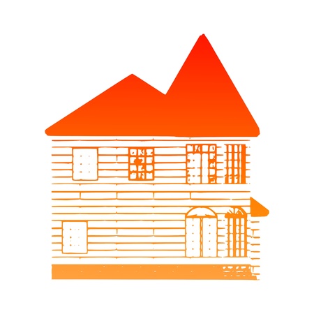 Architectural sketch of the house - vectorのイラスト素材