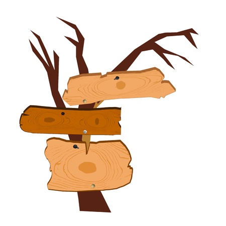 old wooden sign - vectorのイラスト素材