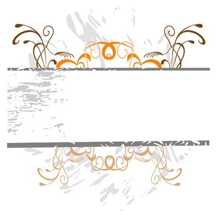 grunge swirl floral border for your text - vectorのイラスト素材