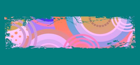 grungy colored banner with circlesのイラスト素材
