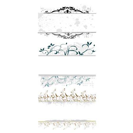swirl floral borders for your text - vectorのイラスト素材