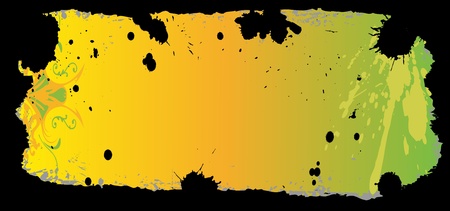 grungy colored banner with swirls and blots  - vectorのイラスト素材