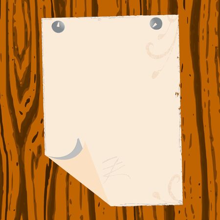 Blank paper on wood backgroundのイラスト素材