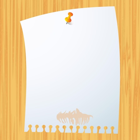 Blank paper on wood background のイラスト素材