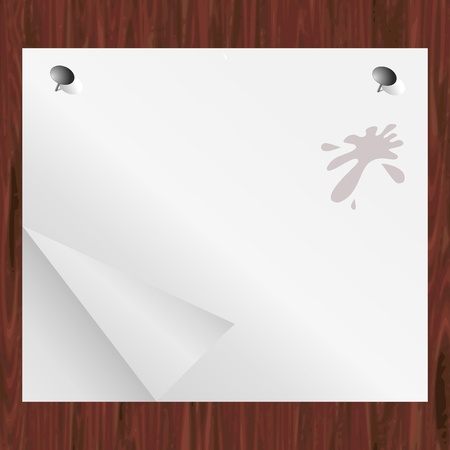 Blank paper on wood background のイラスト素材