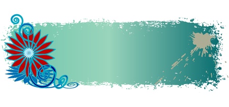 grungy colored banner with swirls and blotsのイラスト素材