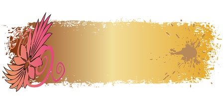 grungy colored banner with swirls and blotsのイラスト素材