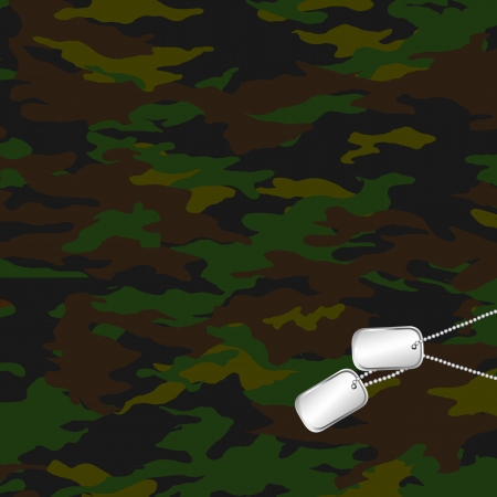 camouflage and army dog tagのイラスト素材