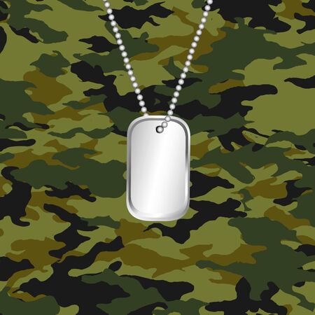 camouflage and army dog tag - vectorのイラスト素材