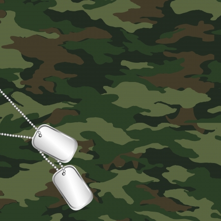 camouflage and army dog tagのイラスト素材