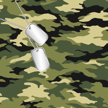 camouflage and army dog tagのイラスト素材