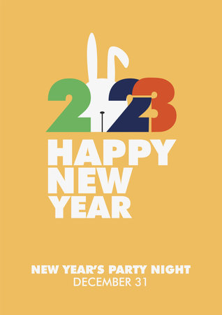happy new year 2023 design logo, banner, poster.のイラスト素材