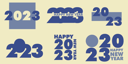 happy new year 2023 design logo, banner, poster.のイラスト素材