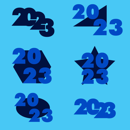happy new year 2023 design logo, banner, poster.のイラスト素材