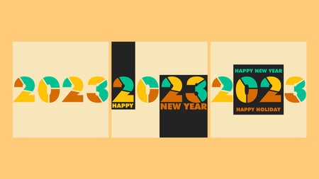 happy new year 2023 design logo, banner, poster.のイラスト素材