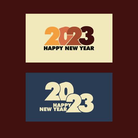 happy new year 2023 design logo, banner, poster.のイラスト素材