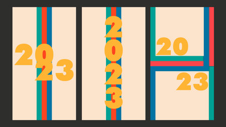 happy new year 2023 design logo, banner, poster.のイラスト素材