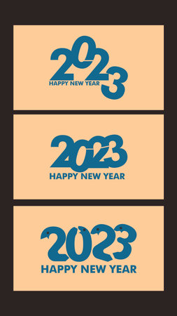 happy new year 2023 design logo, banner, poster.のイラスト素材