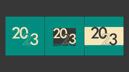 happy new year 2023 design logo, banner, poster.