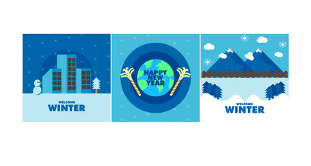 winter holiday sale background, winter, welcome winter design bannerのイラスト素材