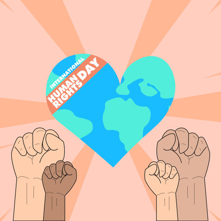 INTERNATIONAL HUMAN RIGHTS DAY DESIGN POSTER CONCEPTのイラスト素材