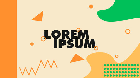 abstract background with cream, orange and green as a main colorのイラスト素材