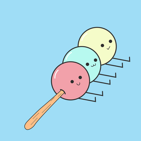 Mochi or Dango Cute Character vectorのイラスト素材