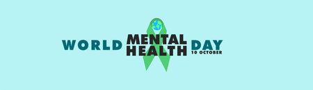 Vector illustration for World Mental Health Day Background with flat designのイラスト素材