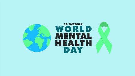 Vector illustration for World Mental Health Day Background with flat designのイラスト素材