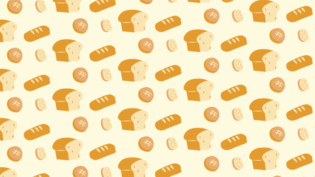 American bread design background banner patternのイラスト素材