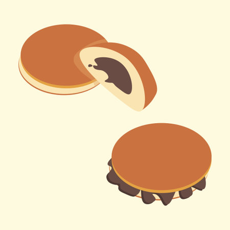 dorayaki japanese food design background patternのイラスト素材