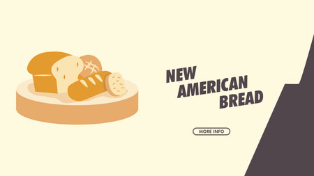American bread design background banner patternのイラスト素材