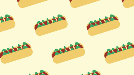 American Hot Dog Design banner, poster, background patternのイラスト素材