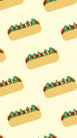 American Hot Dog Design banner, poster, background patternのイラスト素材