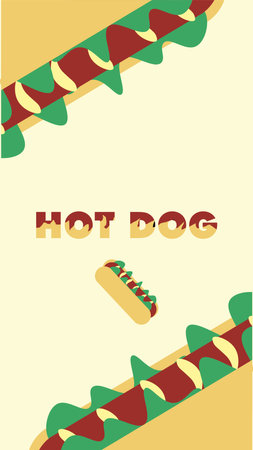 American Hot Dog Design banner, poster, background patternのイラスト素材