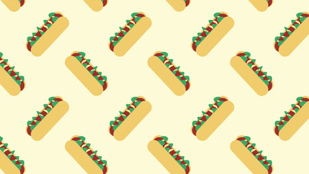 American Hot Dog Design banner, poster, background patternのイラスト素材