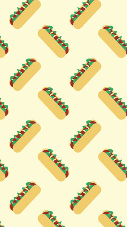 American Hot Dog Design banner, poster, background patternのイラスト素材