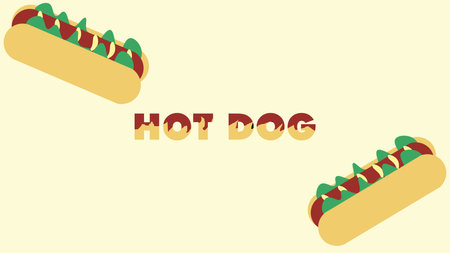 American Hot Dog Design banner, poster, background patternのイラスト素材