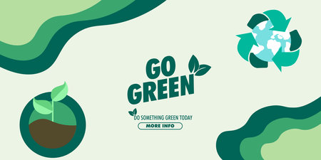 Go green landing page, go green banner design template, go green design element.のイラスト素材