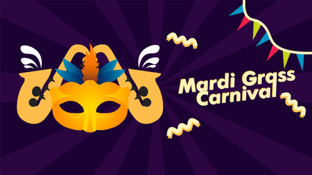 Mardi gras carnival design banner, poster or social media postのイラスト素材