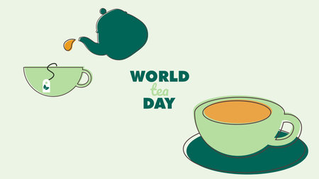 International Tea Day Design banner, poster or social media postのイラスト素材