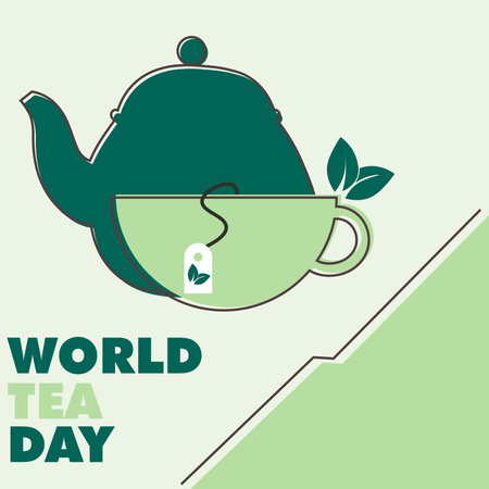 International Tea Day Design banner, poster or social media postのイラスト素材