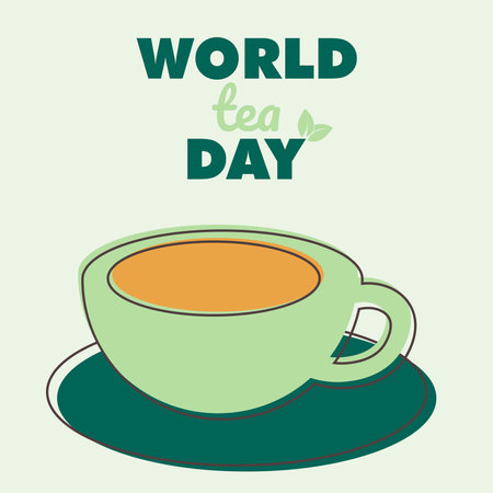International Tea Day Design banner, poster or social media postのイラスト素材