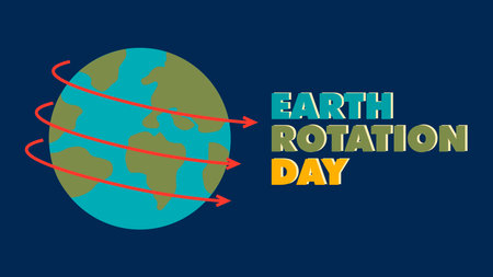 EARTH ROTATION DAY DESIGN BANNER, POSTER OR SOCIAL MEDIA POSTのイラスト素材