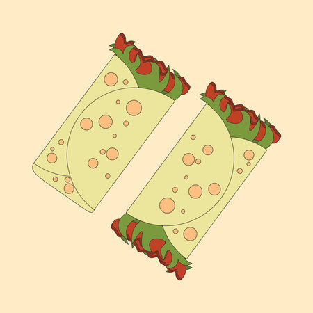 Mexican tacos and burritos design elementのイラスト素材
