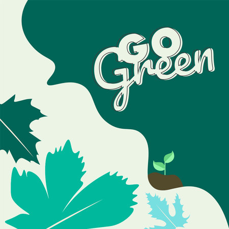 Go green poster, banner design template, design element. social media postのイラスト素材