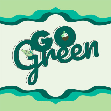 Go green poster, banner design template, design element. social media postのイラスト素材
